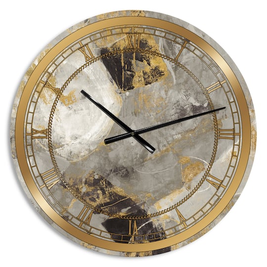 Designart Gold Desert Neutral Glam Wall Clock